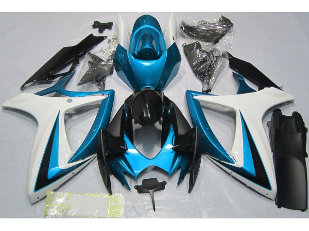 Bleu Clair & Blanc 06-07 GSXR 600-750 Carénage Moto Bleu Clair & Blanc 06-07 GSXR 600-750 Carénage Moto