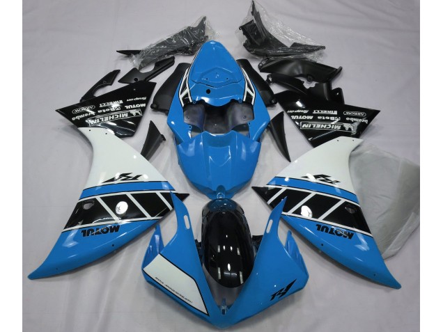 Bleu Clair Brillant Blanc & Noir 12-14 R1 Carénage Moto Bleu Clair Brillant Blanc & Noir 12-14 R1 Carénage Moto