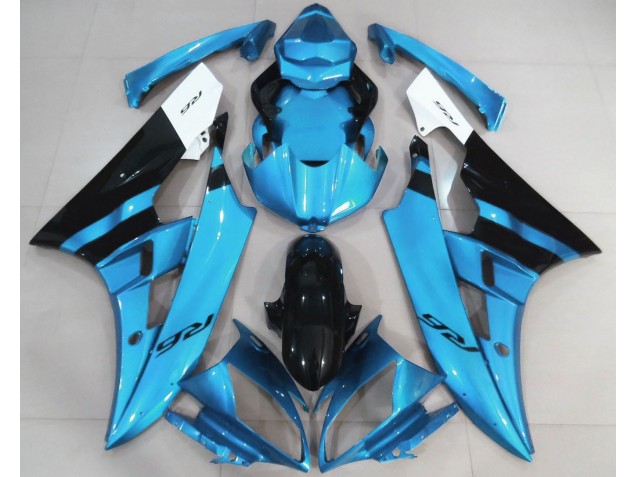 Bleu Clair Brillant & Noir 06-07 R6 Carénage Moto Bleu Clair Brillant & Noir 06-07 R6 Carénage Moto