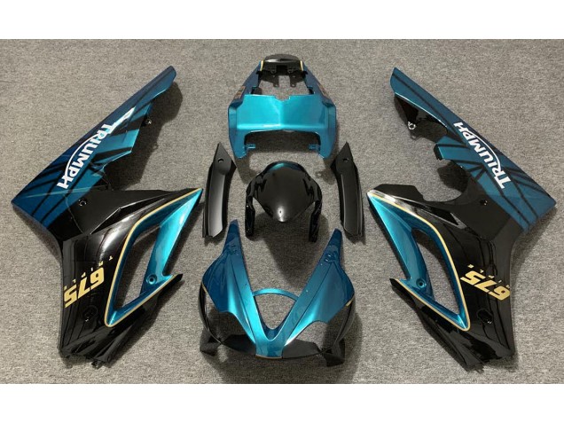 Bleu Clair Brillant & Noir 09-12 Daytona 675 Carénage Moto Bleu Clair Brillant & Noir 09-12 Daytona 675 Carénage Moto