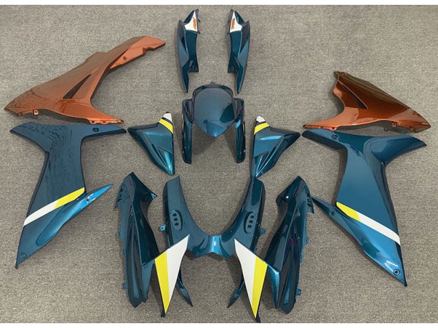 Bleu Clair Brillant & Orange 11-24 GSXR 600-750 Carénage Moto Bleu Clair Brillant & Orange 11-24 GSXR 600-750 Carénage Moto