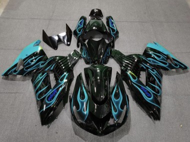 Bleu Clair Flamme 06-11 ZX14R Carénage Moto