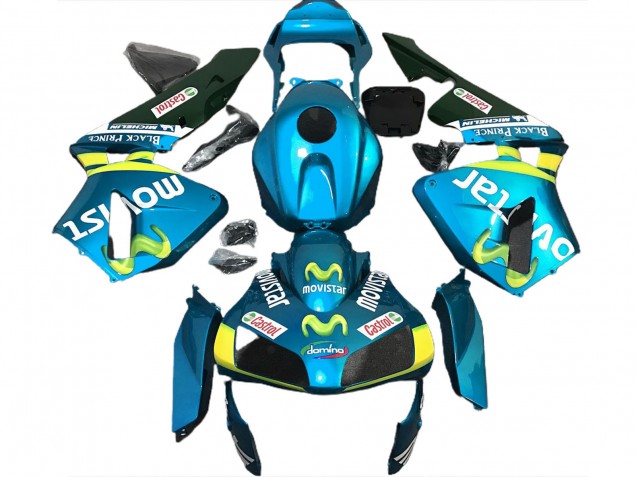 Bleu Clair Movistar 03-04 CBR600RR Carénage Moto Bleu Clair Movistar 03-04 CBR600RR Carénage Moto