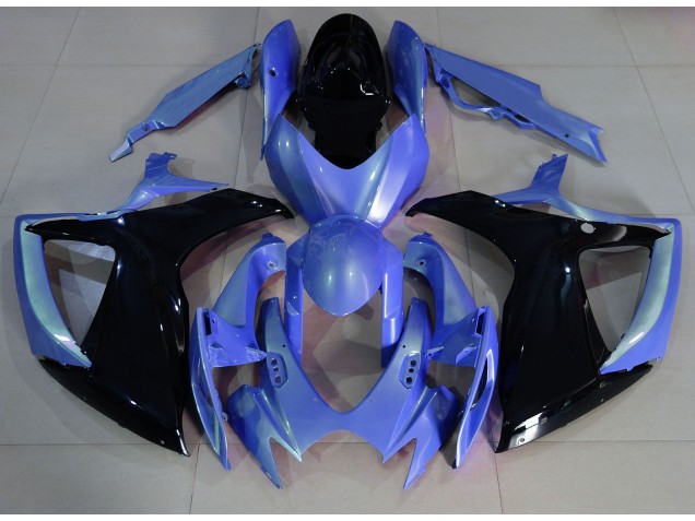 Bleu Clair & Noir 06-07 GSXR 600-750 Carénage Moto Bleu Clair & Noir 06-07 GSXR 600-750 Carénage Moto
