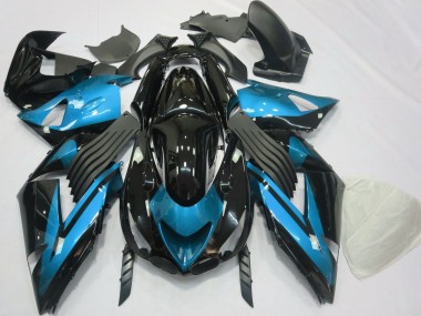 Bleu Clair & Noir Uni 06-11 ZX14R Carénage Moto