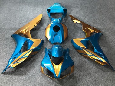 Bleu Clair & Or 06-07 CBR1000RR Carénage Moto
