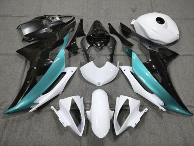 Bleu Clair Personnalisé Noir & Blanc 08-16 R6 Carénage Moto