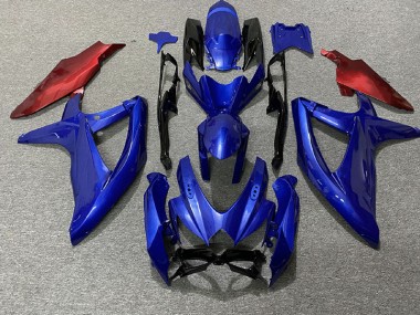 Bleu Foncé & Rouge 08-10 GSXR 600-750 Carénage Moto
