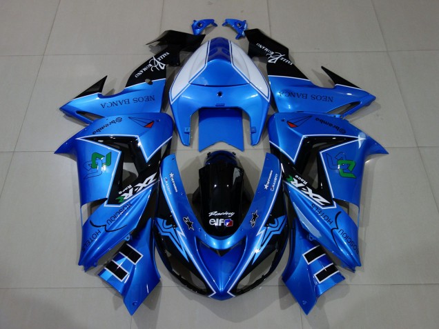 Bleu Liquide & Logos 06-07 ZX10R Carénage Moto Bleu Liquide & Logos 06-07 ZX10R Carénage Moto
