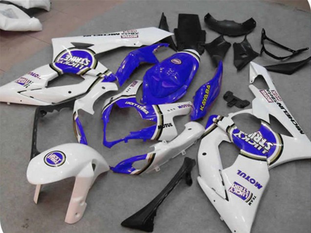 Bleu Lucky Strike 05-06 GSXR 1000 Carénage Moto Bleu Lucky Strike 05-06 GSXR 1000 Carénage Moto