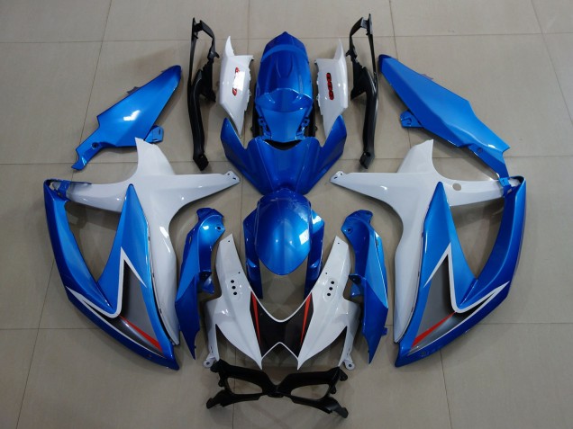 Bleu Métallisé & Blanc 08-10 GSXR 600-750 Carénage Moto Bleu Métallisé & Blanc 08-10 GSXR 600-750 Carénage Moto