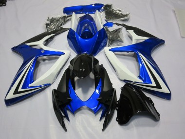 Bleu Noir & Blanc 06-07 GSXR 600-750 Carénage Moto
