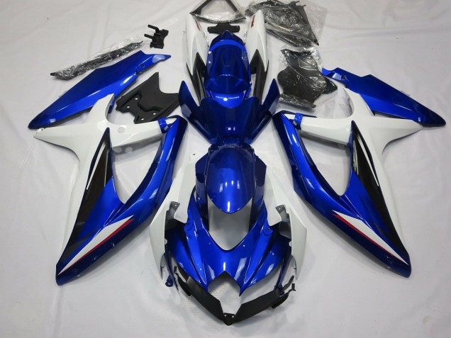 Bleu Noir & Blanc 08-10 GSXR 600-750 Carénage Moto Bleu Noir & Blanc 08-10 GSXR 600-750 Carénage Moto