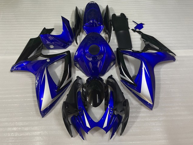 Bleu Noir & Blanc Spécial 06-07 GSXR 600-750 Carénage Moto Bleu Noir & Blanc Spécial 06-07 GSXR 600-750 Carénage Moto