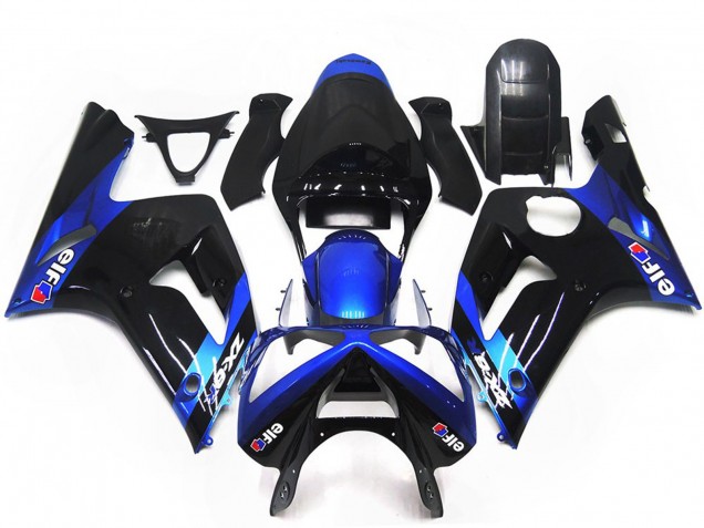 Bleu & Noir Brillant Elf 03-04 ZX6R Carénage Moto Bleu & Noir Brillant Elf 03-04 ZX6R Carénage Moto