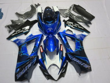 Bleu & Noir Corona 07-08 GSXR 1000 Carénage Moto