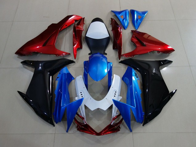 Bleu / Noir / Rouge 11-24 GSXR 600-750 Carénage Moto Bleu / Noir / Rouge 11-24 GSXR 600-750 Carénage Moto