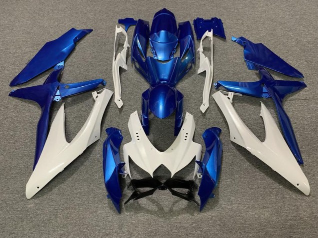 Bleu Perle & Blanc 08-10 GSXR 600-750 Carénage Moto