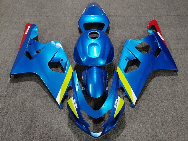 Bleu Perle Jaune 04-05 GSXR 600-750 Carénage Moto Bleu Perle Jaune 04-05 GSXR 600-750 Carénage Moto