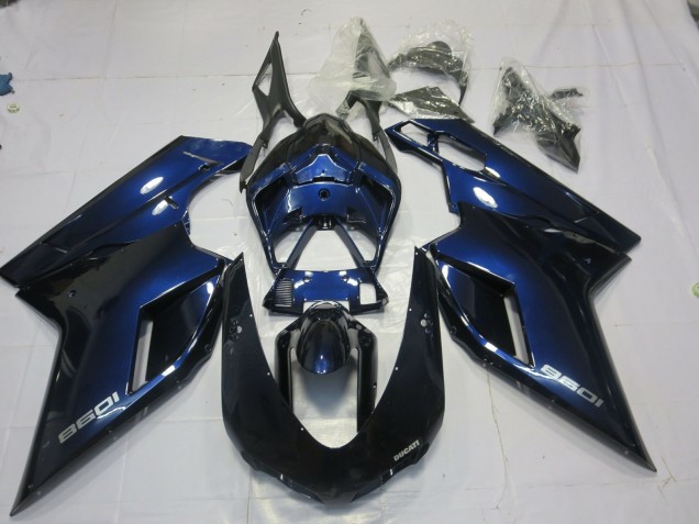 Bleu Profond 07-14 Ducati 848 1098 1198 Carénage Moto Bleu Profond 07-14 Ducati 848 1098 1198 Carénage Moto