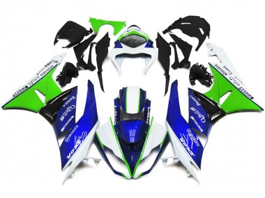 Bleu Profond Vert & Blanc 09-12 ZX6R Carénage Moto
