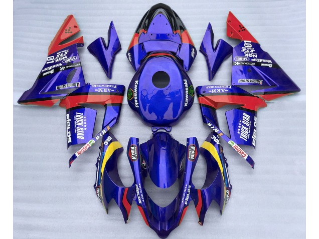 Bleu & Rouge Trickstar 04-05 ZX10R Carénage Moto Bleu & Rouge Trickstar 04-05 ZX10R Carénage Moto