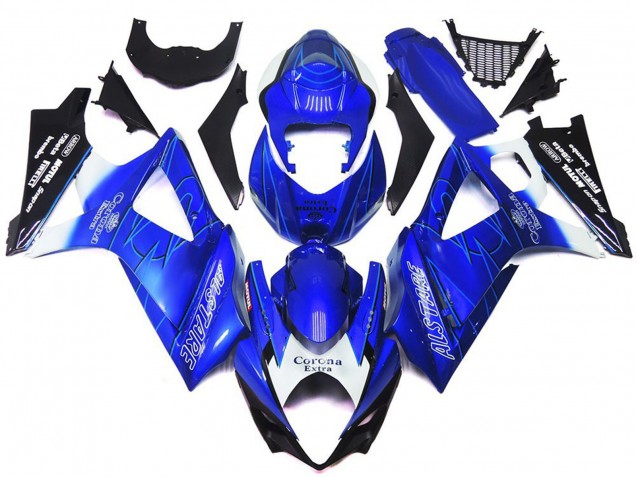Bleu Vibrant Avec Blanc Corona 07-08 GSXR 1000 Carénage Moto Bleu Vibrant Avec Blanc Corona 07-08 GSXR 1000 Carénage Moto