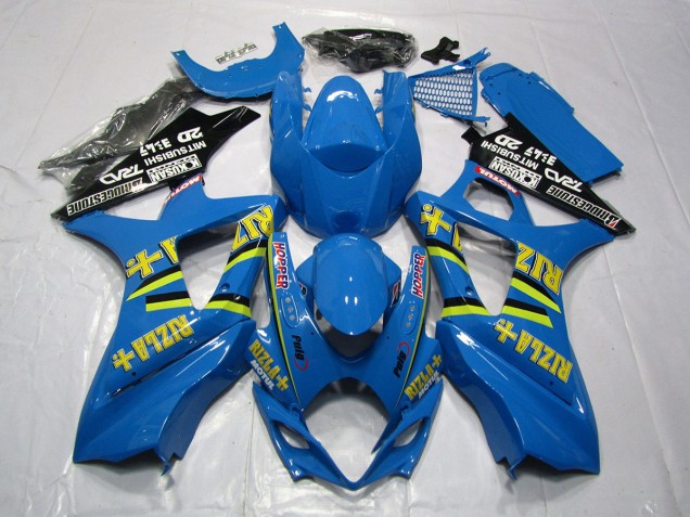 Bleu Vif Rizla 07-08 GSXR 1000 Carénage Moto Bleu Vif Rizla 07-08 GSXR 1000 Carénage Moto