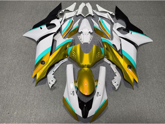 Brillant Doré & Bleu Clair 17-21 R6 Carénage Moto
