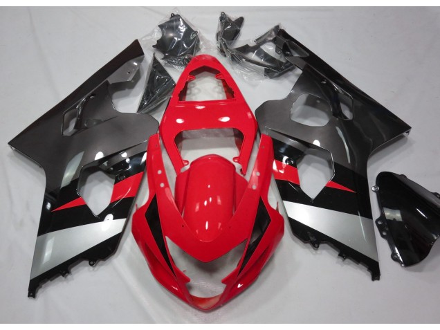 Brillant Rouge & Argent 04-05 GSXR 600-750 Carénage Moto Brillant Rouge & Argent 04-05 GSXR 600-750 Carénage Moto
