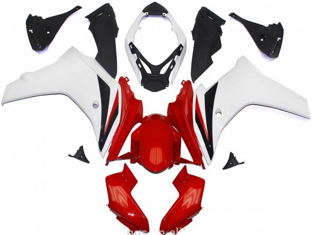 Brillant Rouge & Blanc 11-12 CBR600F Carénage Moto Brillant Rouge & Blanc 11-12 CBR600F Carénage Moto