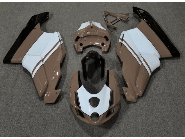 Brun Brillant & Blanc 03-04 Ducati 749 999 Carénage Moto