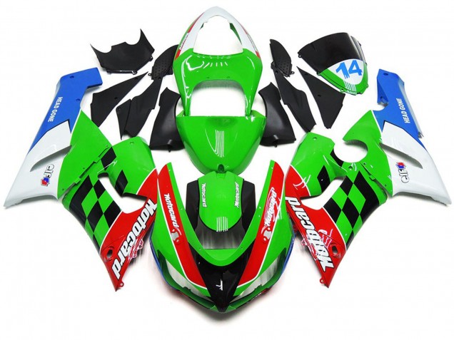 Chèque Multicolore 05-06 ZX6R Carénage Moto Chèque Multicolore 05-06 ZX6R Carénage Moto