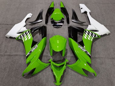 Chèque Vert & Blanc 08-10 ZX10R Carénage Moto
