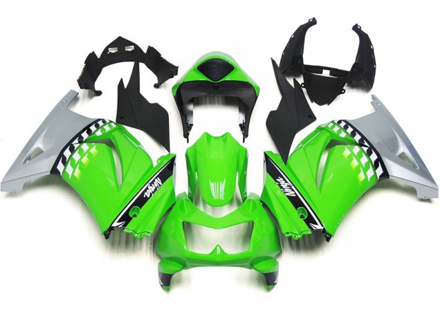 Chèque Vert & Noir 08-12 Ninja 250 Carénage Moto Chèque Vert & Noir 08-12 Ninja 250 Carénage Moto