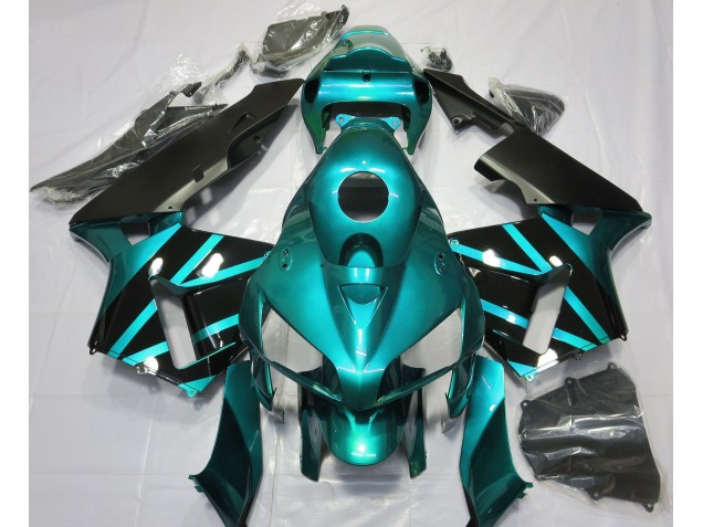 Design Bleu Sarcelle & Noir Brillant 05-06 CBR600RR Carénage Moto Design Bleu Sarcelle & Noir Brillant 05-06 CBR600RR Carénage Moto