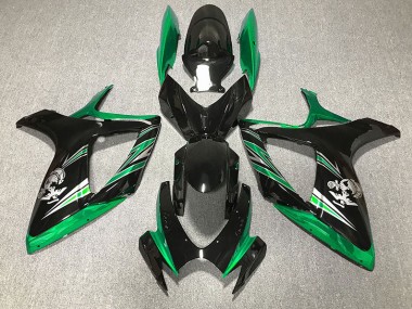 Design Vert Brillant & Noir 06-07 GSXR 600-750 Carénage Moto