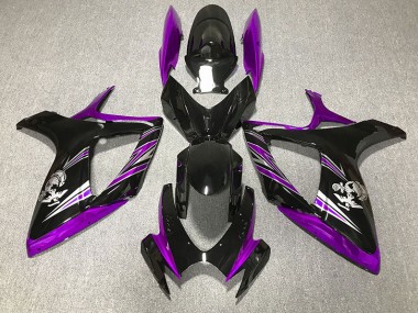Design Violet & Noir Brillant 06-07 GSXR 600-750 Carénage Moto