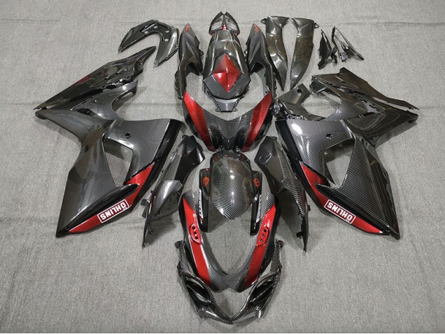 Fibre De Carbone Rouge 09-16 GSXR 1000 Carénage Moto