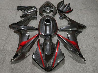 Fibre De Carbone Style W Rouge 04-06 R1 Carénage Moto