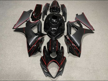 Garniture Noire & Rouge Mate & Brillante 07-08 GSXR 1000 Carénage Moto