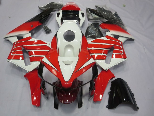Grandes Rayures Rouges & Blanches 05-06 CBR600RR Carénage Moto Grandes Rayures Rouges & Blanches 05-06 CBR600RR Carénage Moto