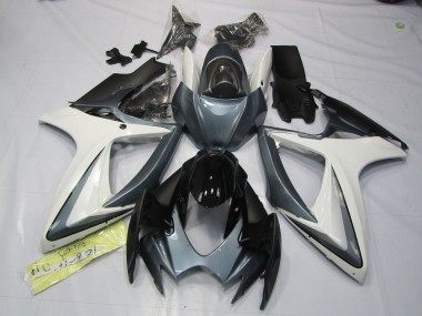 Gris & Blanc 06-07 GSXR 600-750 Carénage Moto
