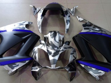 Gris Camouflage & Bleu 02-12 VFR800 Carénage Moto