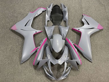Gris Nardo Mat & Accents Roses 11-24 GSXR 600-750 Carénage Moto