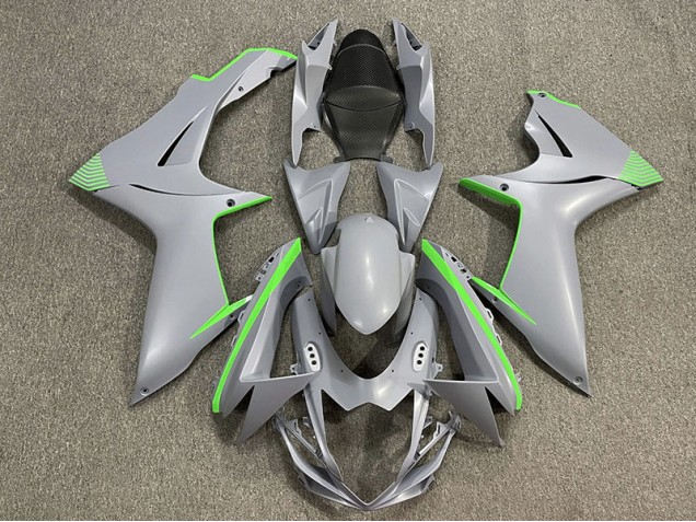 Gris Nardo Mat & Accents Verts 11-24 GSXR 600-750 Carénage Moto Gris Nardo Mat & Accents Verts 11-24 GSXR 600-750 Carénage Moto