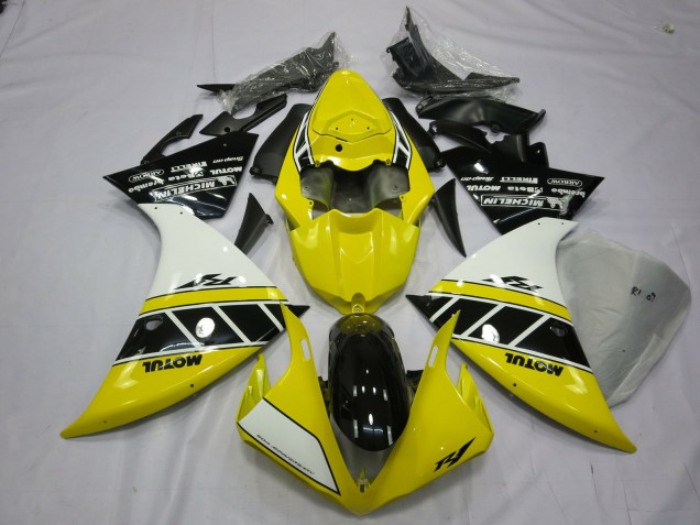 Jaune & Blanc 12-14 R1 Carénage Moto Jaune & Blanc 12-14 R1 Carénage Moto