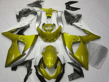 Jaune Brillant & Blanc 09-16 GSXR 1000 Carénage Moto