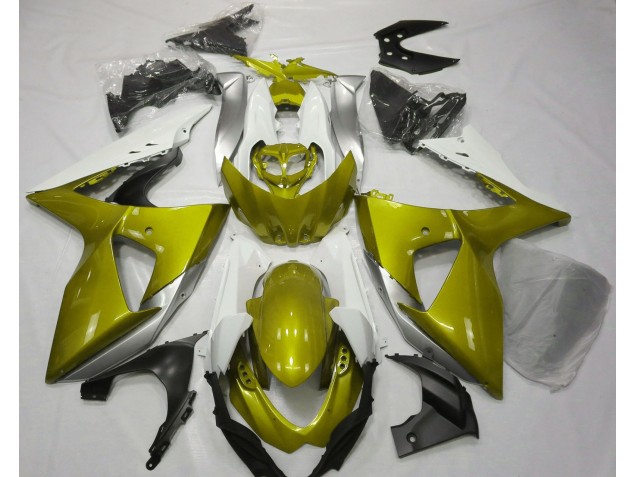 Jaune Brillant & Blanc 09-16 GSXR 1000 Carénage Moto