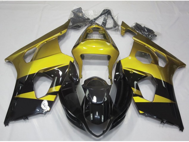 Jaune Brillant & Noir 03-04 GSXR 1000 Carénage Moto Jaune Brillant & Noir 03-04 GSXR 1000 Carénage Moto